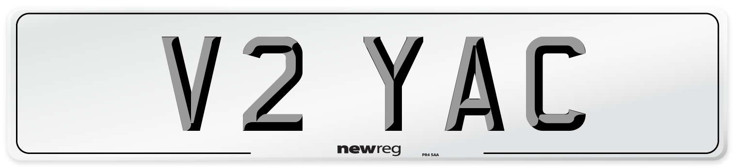 V2 YAC Number Plate from New Reg